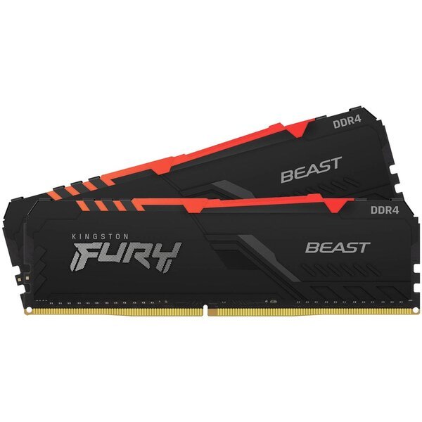 

Память для ПК Kingston DDR4 3733 16GB KIT (8GBx2) FURY Beast RGB (KF437C19BBAK2/16)