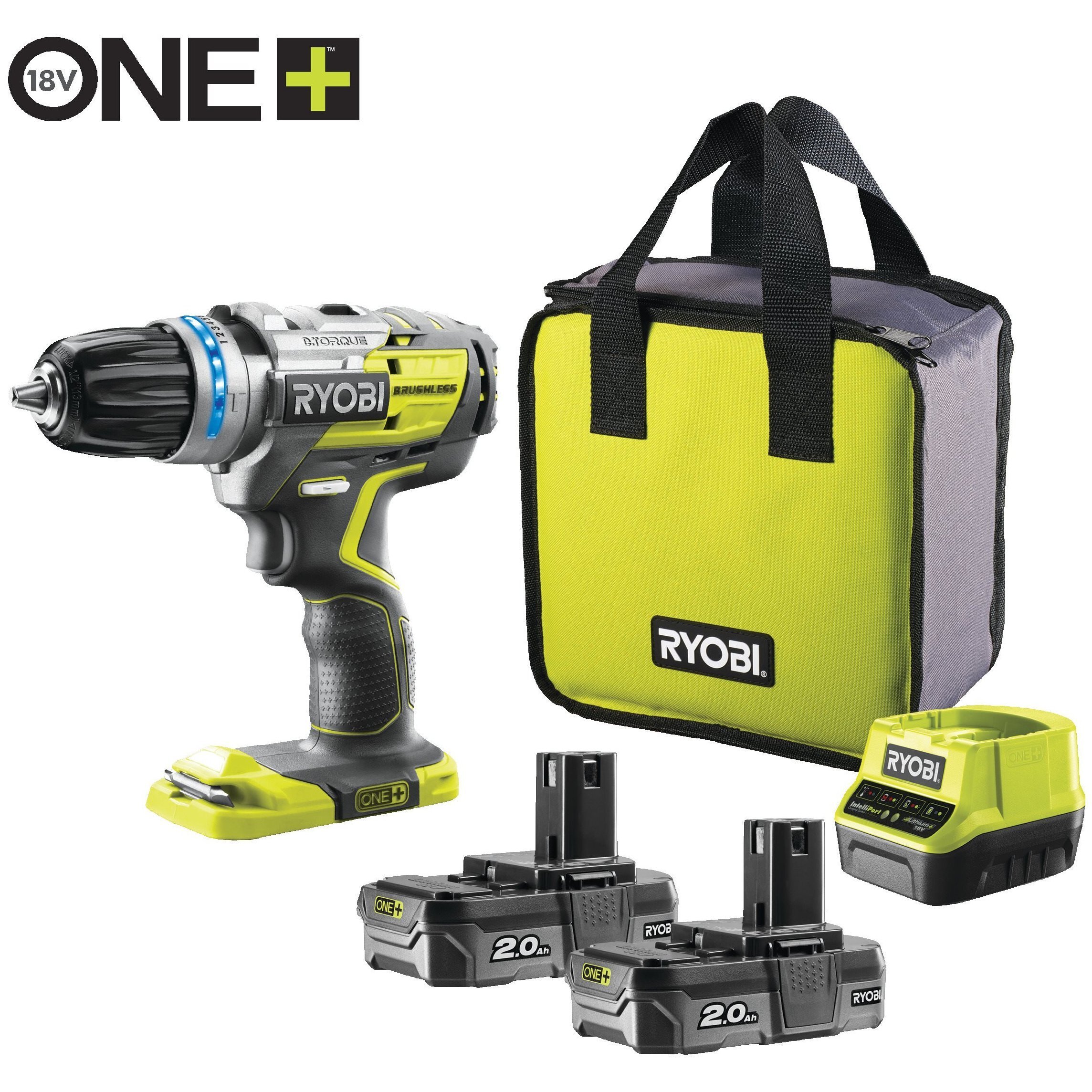Шуруповерт-дрель Ryobi ONE+ R18PDBL-220S (5133003436) фото 1