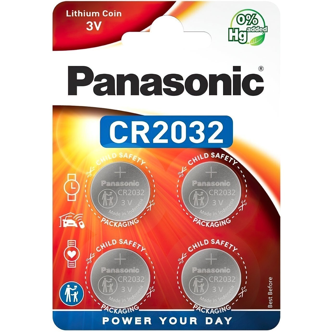 Батарейка Panasonic CR 2032 Lithium * 4 (CR-2032EL / 4B) (1110872)