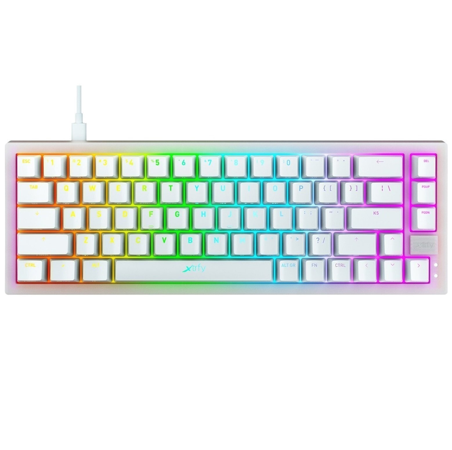 Компактная механическая клавиатура Xtrfy K5 RGB Transparent white