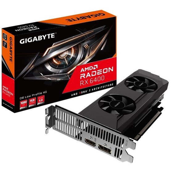 

Видеокарта GIGABYTE Radeon RX 6400 4GB GDDR6 Low Profile (GV-R64D6-4GL)