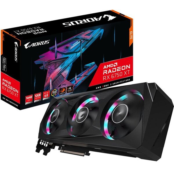 

Видеокарта GIGABYTE Radeon RX 6750 XT 12GB GDDR6 AORUS ELITE (GV-R675XTAORUS_E-12GD)