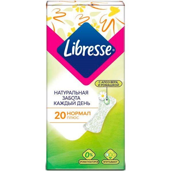 

Гигиенические прокладки Libresse Natural Care Pantyliners Normal 20 шт.