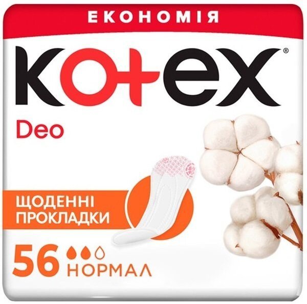 

Гигиенические прокладки Kotex ежедневные Normal Deo 56 шт.