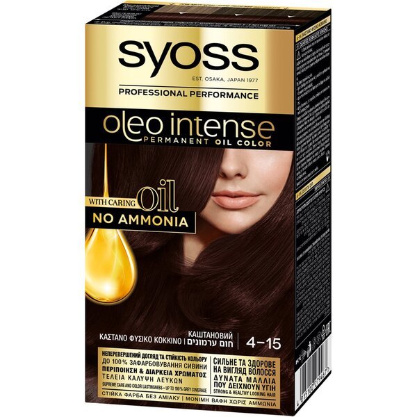 

Устойчивая крем-краска SYOSS Oleo Intense 4-15 Каштановый