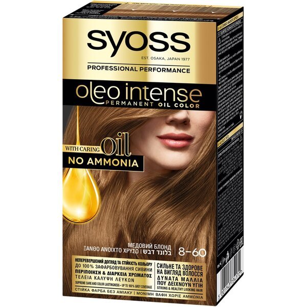 

Устойчивая крем-краска SYOSS Oleo Intense 8-60 Медовый Блонд 115мл