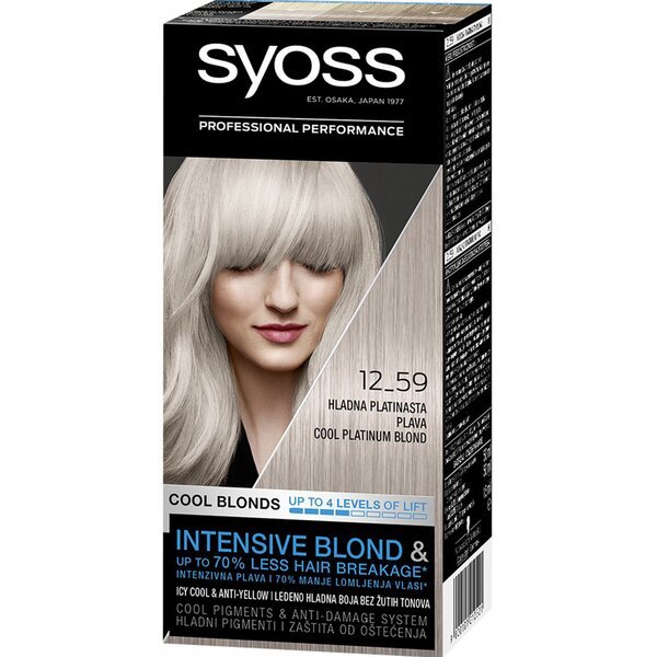 Устойчивая крем-краска SYOSS 12-59 Холодный Платиновый блонд – купить в ...
