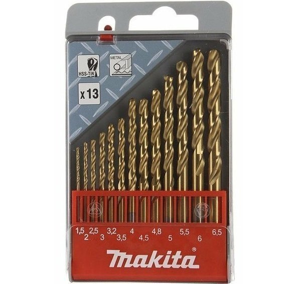 

Набор сверл Makita D-43577, по металлу, HSS-TIN, 13 шт.
