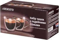 Набір чашок з ручками Ardesto з подвійними стінками боросилікатне скло, 250 мл, 2 шт. (AR2625DWP)