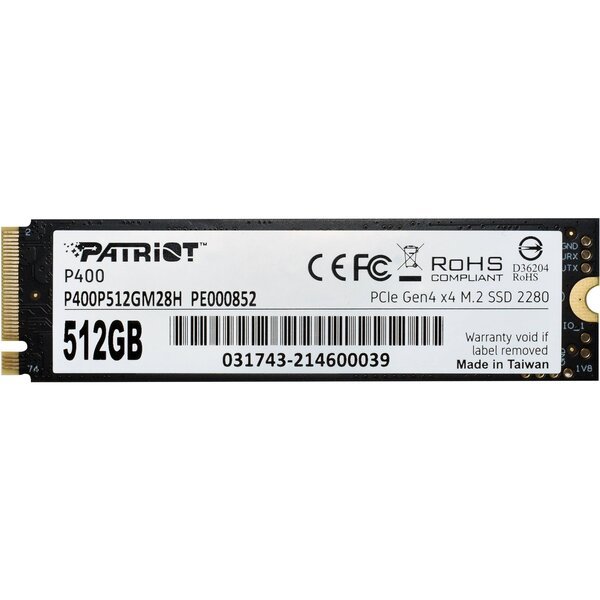 

SSD накопитель PATRIOT PCIe 4.0 M.2 512GB P400 (P400P512GM28H)