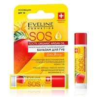 Eveline Cosmetics Питательный бальзам для губ - exotic mango серии sos 100% organic argan oil