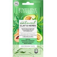 <p>Eveline Cosmetics Матувально-очищувальна bioмаска-пілінг зелена глина серії natural clay & herbs, 8 мл</p> 