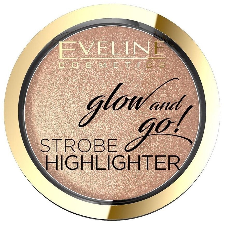 Eveline Cosmetics Glow and go!: запечений хайлайтер для обличчя – 02-gentle gold 8,5 гр.фото