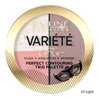 Eveline Cosmetics Палетка для контурування обличчя - 01 light серії variete (скульптурувальна пудра, рум'яна, хайлайтер), 1