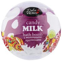 <p>Dolce Vero бомба для ванн з протеїнами молока "CANDY MILK" 75г., колір фіолетовий</p> 