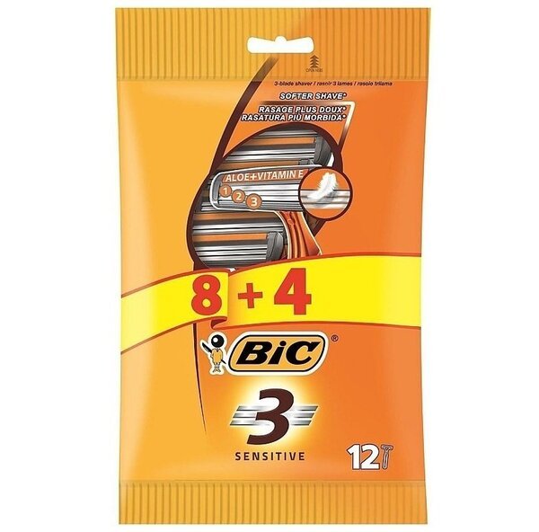 

Бритва без сменных картриджей Bic 3 Sensitive 12шт
