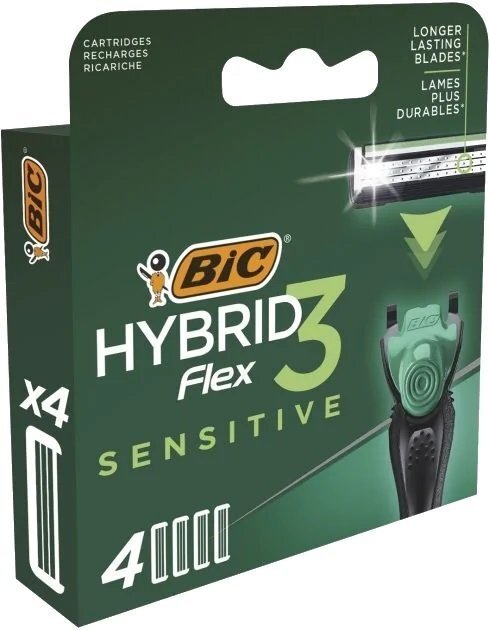 Сменные картриджи для бритья (лезвия) мужские BIC Flex 3 Hybrid Sensitive 4 шт фото 