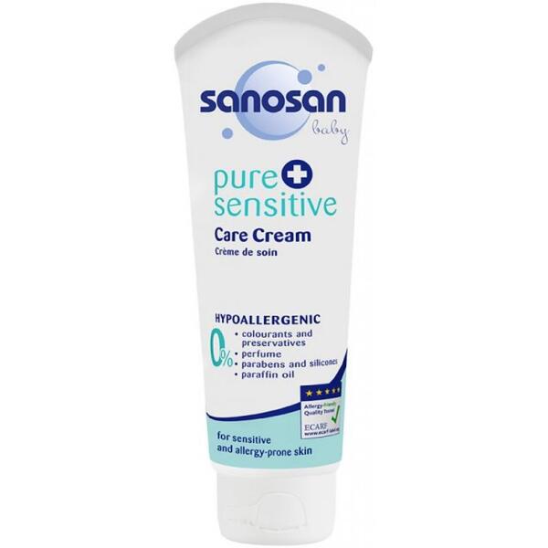 

Sanosan pure & sensitive Детский гипоаллергенный крем для ухода за лицом и телом 100 мл