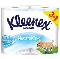 Туалетная бумага Kleenex Белая Natural 3+1 шт