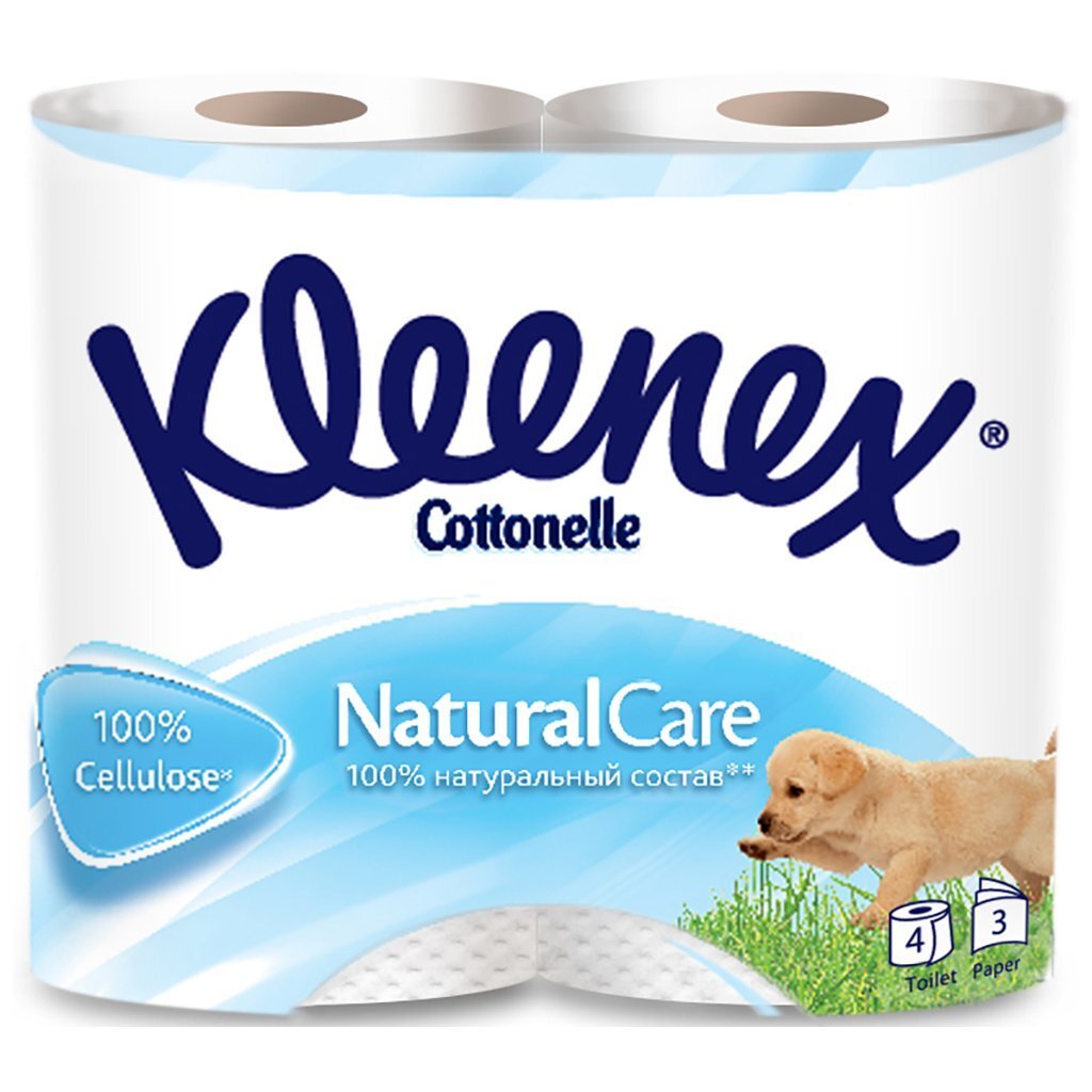 

Туалетная бумага Kleenex Белая Natural 4*10 шт