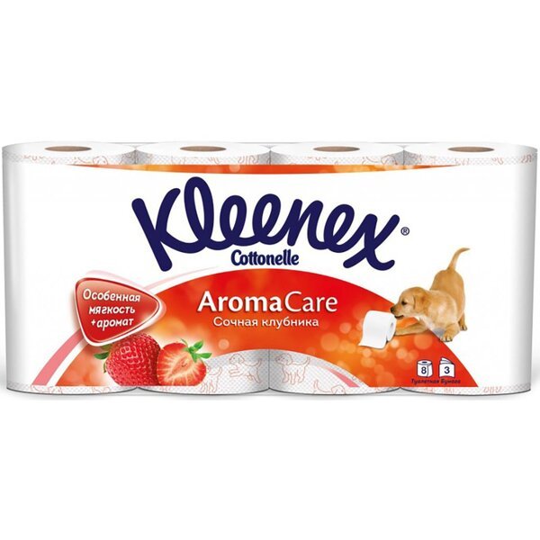 

Туалетная бумага Kleenex Белая с ароматом клубники 8*5 шт