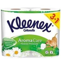 Туалетная бумага Kleenex Белая с ароматом Ромашки 3+1 шт