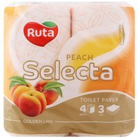 Ruta Туалетная бумага Selecta 4шт белый 3-слойный персик