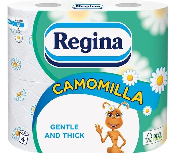 

Regina CAMOMILE FSC туалетная бумага ромашка 3 слоя 4 рулона