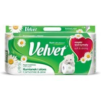 Туалетний папір Velvet Ромашка та алое, з ручкою 3 шари 8 рулонів