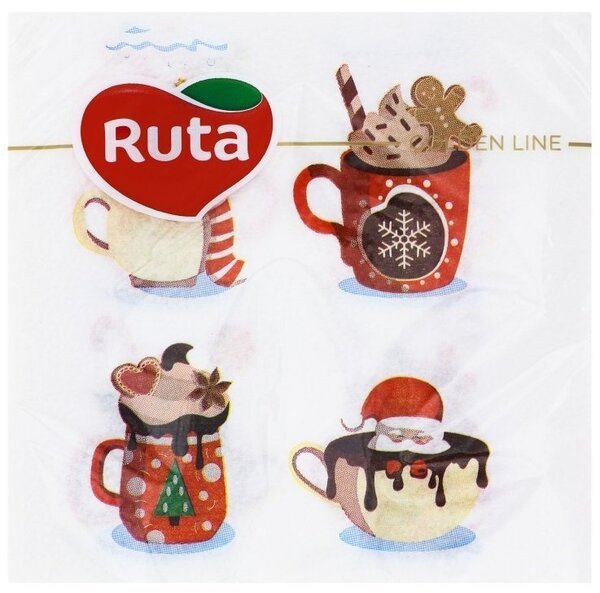 

Салфетки "Ruta" 33х33 20л 2ш Новогодний коллаж с печатью