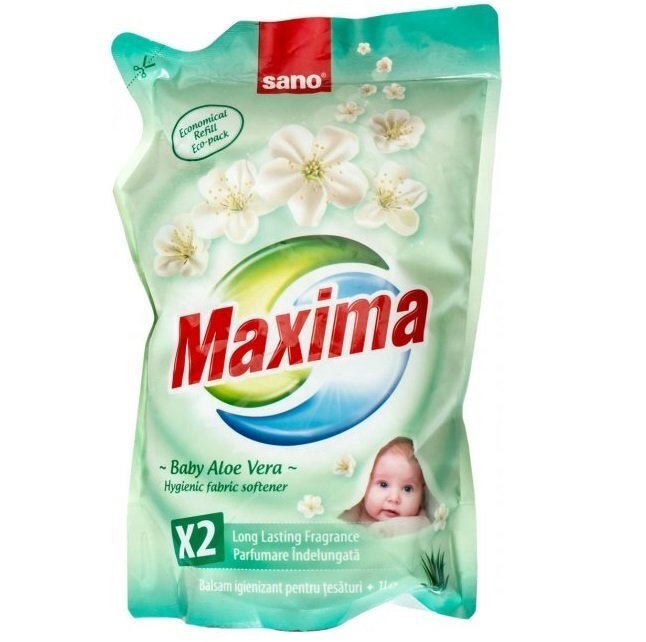 Sano Пом&#039;якшувач для білизни Maxima Baby Aloe Vera Змінна упаковка 1лфото