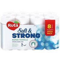 Полотенца бумажные Ruta Soft Strong 3 слоя 8шт