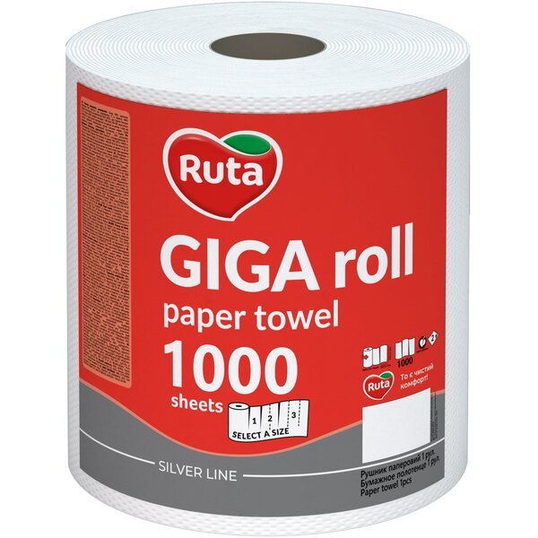 

Ruta Полотенца бумажные Giga Roll 2-х слойные 1000 отрывов