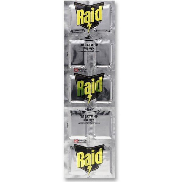 

Пластины для электрофумигатора от мух Raid 10шт