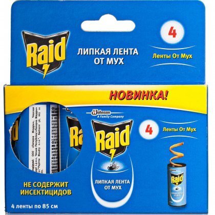 

Лента липкая от мух Raid 4шт