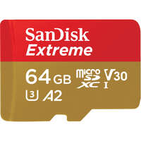Карта памяти SanDisk microSDXC 64GB C10 UHS-I U3 R170/W80MB/s Extreme V30 (SDSQXAH-064G-GN6MN)
