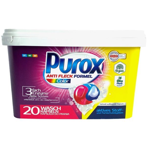 

Purox Гелевые капсулы для стирки Color Duo Сaps box 20x18г