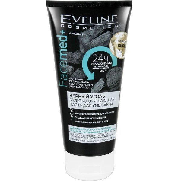≡ Eveline Cosmetics Глибоко очищувальна паста для вмивання 3в1 чорне ...