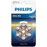 Батарейка Philips ZA312 (312A, AC312E/EZ, PR312H, PR41, PR312, DA312) блістер, 6 ш (ZA312B6A/00)