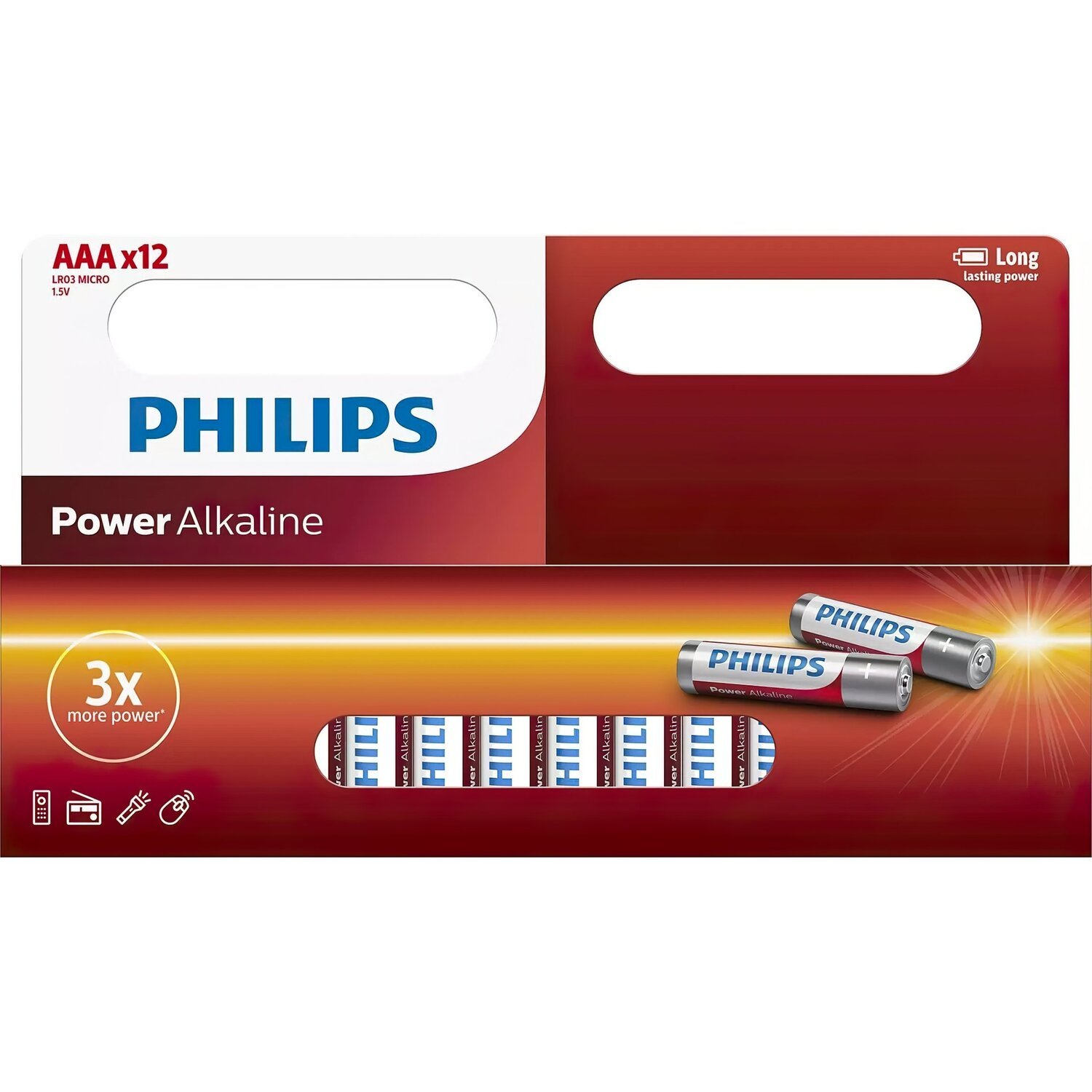 Батарейка Philips AAA Power Alkaline 1.5V LR03 * 12 (LR03P12W / 10) (1161747)