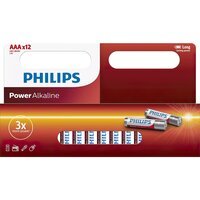 Батарейка Philips Power Alkaline AAA щелочная, блистер, 12 шт (LR03P12W/10)