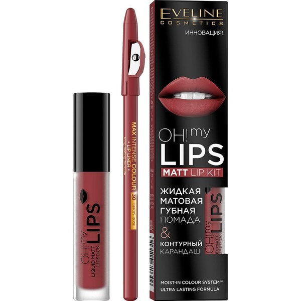 

Eveline Cosmetics Набор №10: губная помада №10 oh my lips 4,5мл+кон.Ол. Для губ 30-berry rose серии max intense colour