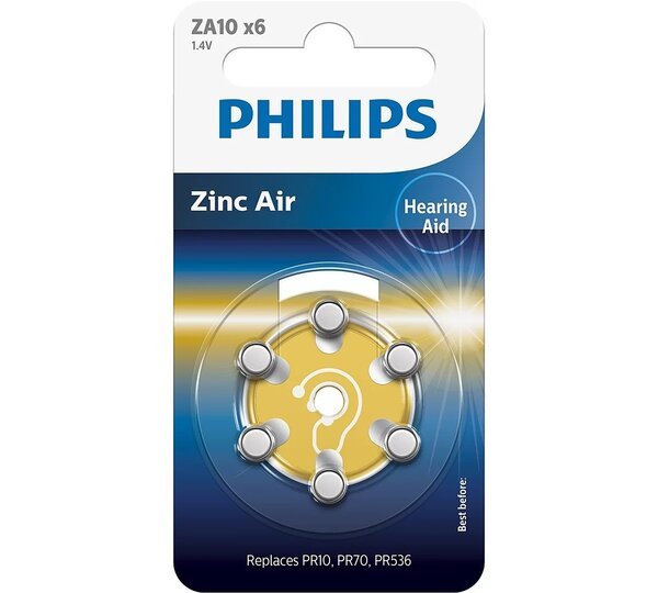 

Батарейка Philips ZA10 (10A, AC230E/EZ, PR230, PR70, DA10) блистер, 6 шт. (ZA10B6A/00)