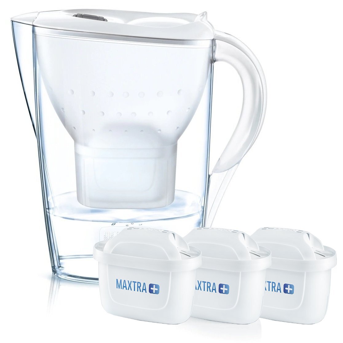 Фільтр-глечик Brita Marella Memo + 3 картриджі 2.4 л (1.4 л очищеної води), білий (1486969)