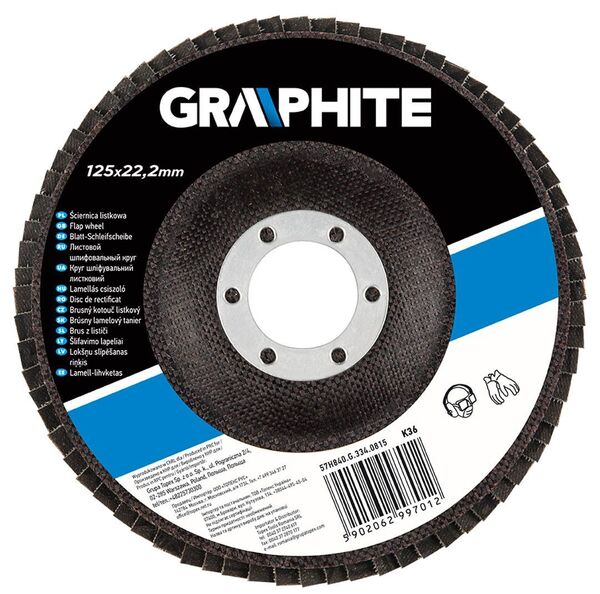 

Круг лепестковый GRAPHITE 57H840 125x22.2 мм K36 (57H840)