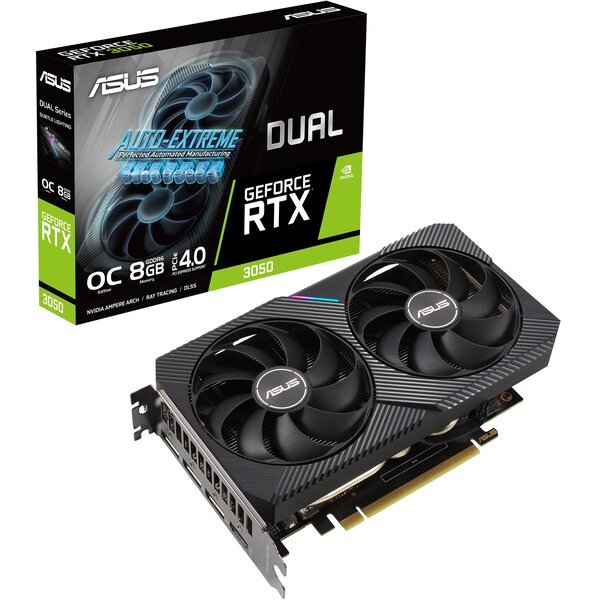 

Видеокарта ASUS GeForce RTX 3050 8GB GDDR6 DUAL OC DUAL-RTX3050-O8G (90YV0HH0-M0NA00)