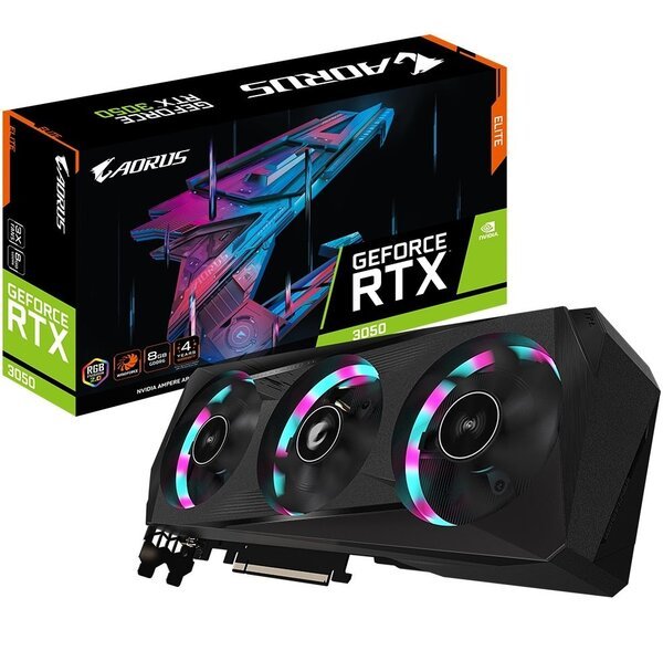 

Видеокарта GIGABYTE GeForce RTX 3050 8GB GDDR6 AORUS ELITE (GV-N3050AORUS_E-8GD)