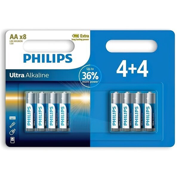 Акция на Батарейка Philips Ultra Alkaline щелочная AA блистер, 8 шт от MOYO