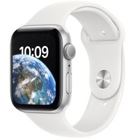 Смарт-часы Apple Watch SE GPS 44mm Silver Aluminium Case with White Sport Band