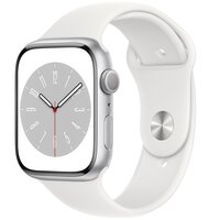 Смарт-часы Apple Watch Series 8 GPS 45mm Silver Aluminium Case with White Sport Band